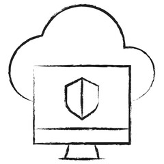 Hand drawn Computer Shield icon