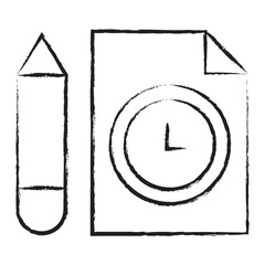 Hand drawn Time document icon