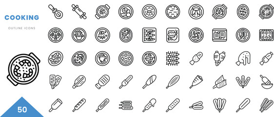 cooking outline icon collection. Minimal linear icon pack. Vector illustration