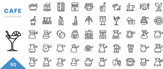 cafe outline icon collection. Minimal linear icon pack. Vector illustration - obrazy, fototapety, plakaty