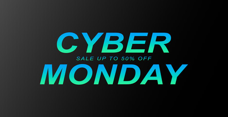 Cyber Monday sale banner template for business promotion vector illustration.