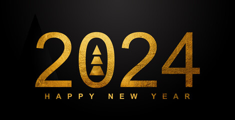 2024 Happy New Year Background Design. Greeting Card, Banner, Poster. Vector Illustration.