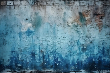 Grunge blue concrete wall with peeling paint. texture background, for presentation, banner background
