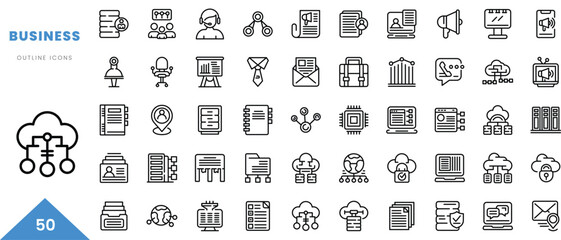 Obraz na płótnie Canvas business outline icon collection. Minimal linear icon pack. Vector illustration