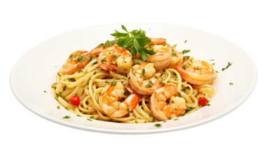 Savory Shrimp Scampi with Garlic Butter Isolated on Transparent Background