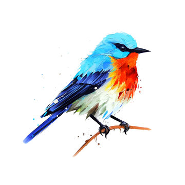 Beautiful bird watercolor paint 