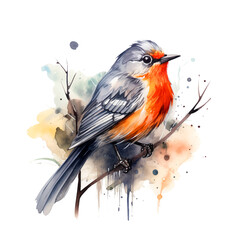 Beautiful bird watercolor paint 