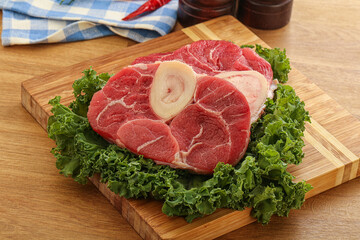 Raw ossobuco beef meat for cooking