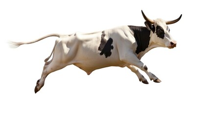 A flying cow isolated on white