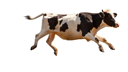 A flying cow isolated on white