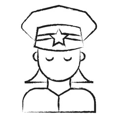 Hand drawn Woman Police icon