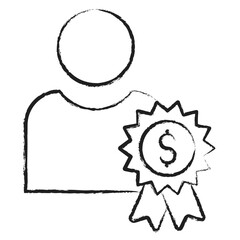 Hand drawn Dollar User Reward icon