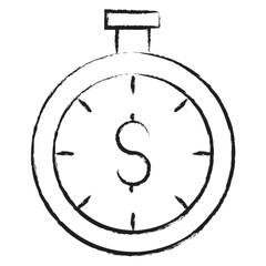 Hand drawn Dollar Timer icon
