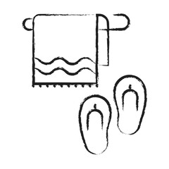 Hand drawn Bath towel icon