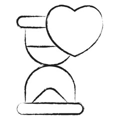 Hand drawn Love sand glass icon