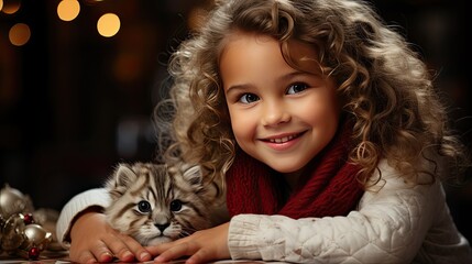 girl with christmas tree
