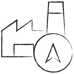 Hand drawn Factory Location icon