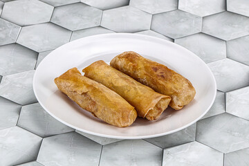 Traditional crispy fried stuffed springroll