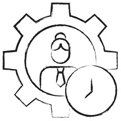 Hand drawn Female Time Manager icon