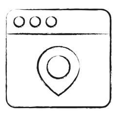 Hand drawn Web Location icon