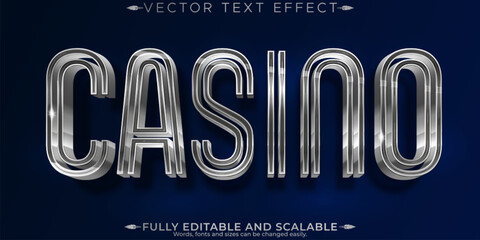 Casino text effect, editable gambling and games customizable font style