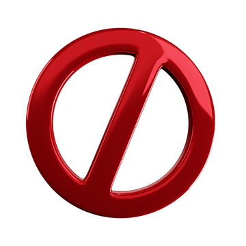 S&iacute;mbolo 3d Block Bloqueio vermelho Proibido render realista para campanhas selo png sem fundo isolado