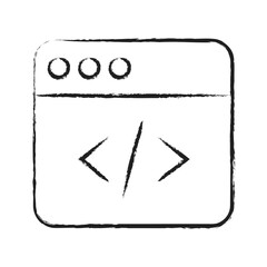 Hand drawn Website Code icon