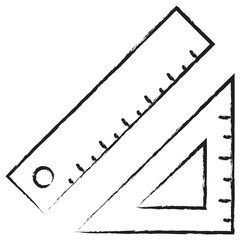 Hand drawn Setsquare icon