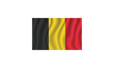 Belgium flag waving vector illustration Flag icon Standard color Standard size A rectangular flag Computer illustration Digital illustration.