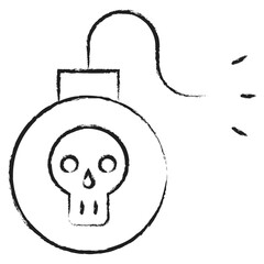 Hand drawn Skull Bomb icon