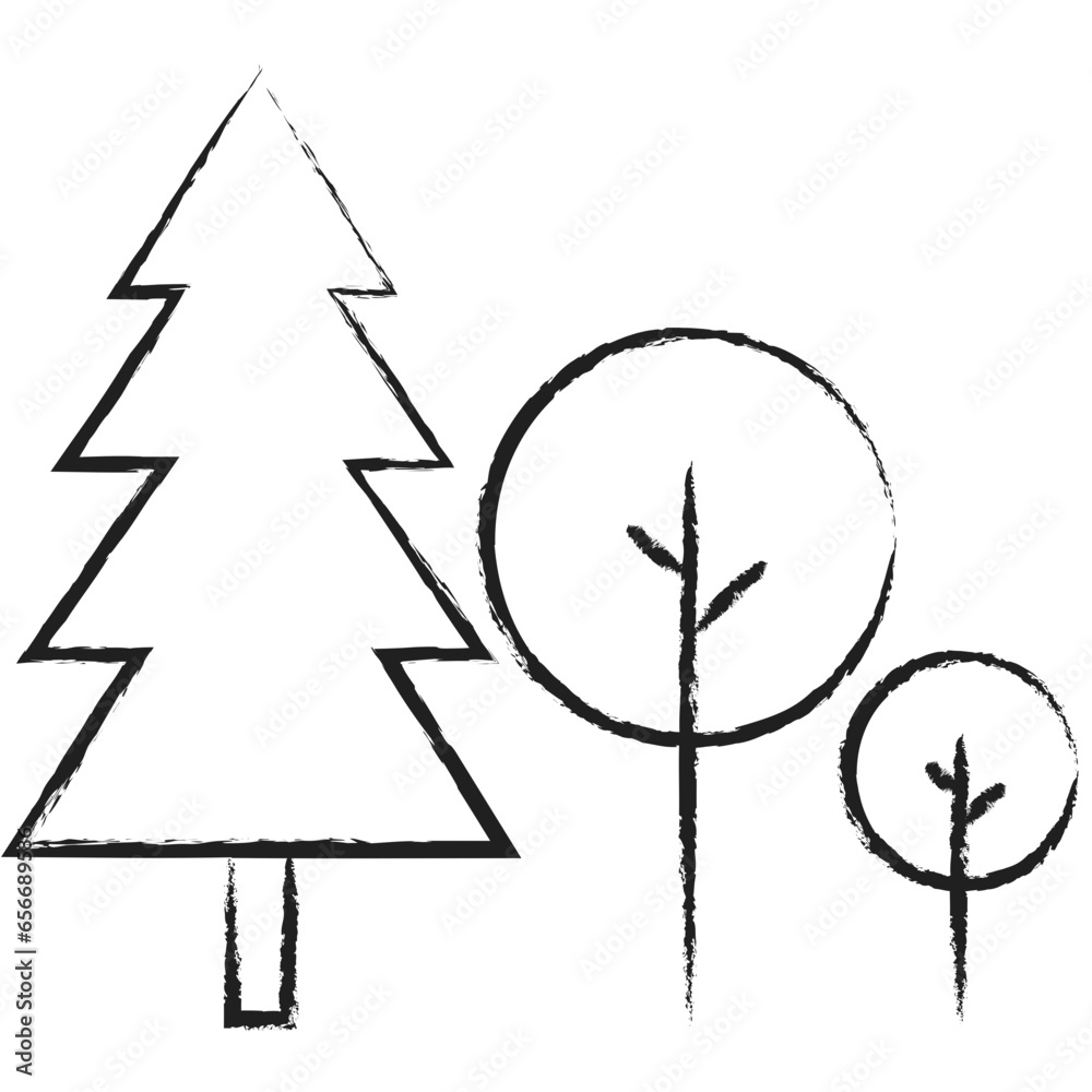 Poster hand drawn tree icon