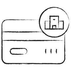 Hand drawn Hotel Credit Card icon