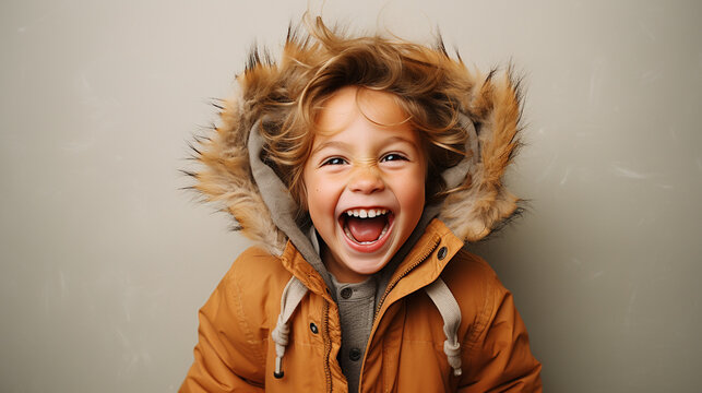 Naklejki portrait of adorable toddler laughing
