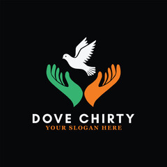 dove charity logo design vector