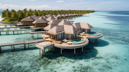 Tropical island luxury hotel paradise beach
