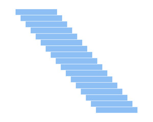 Fototapeta premium Steps staircase 2D cartoon object. Improve level. Stairway isolated vector item white background. New perspective entrance. Climbing achievement. Up and down structure color flat spot illustration