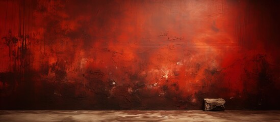 Eerie and spooky red wall background for Halloween and horror theme with copyspace for text