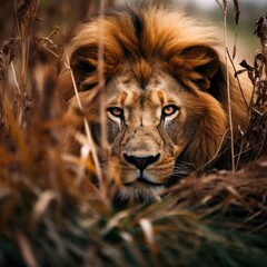 Lion king hidden predator photography grass national geographic style 35mm documentary wallpaper