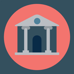 Buildings icon vector set. Bank, school, courthouse, university, library. Architecture concept. Can be used for topics like office, city, real estate