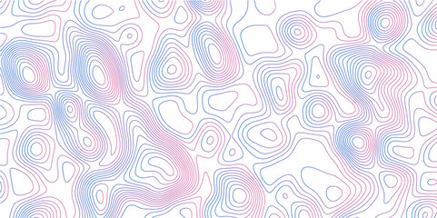 Fototapeta premium The stylized gradient color abstract topographic map with lines and circles background. Topographic multicolored linear background for design. 3D colorful Topographic map background concept.