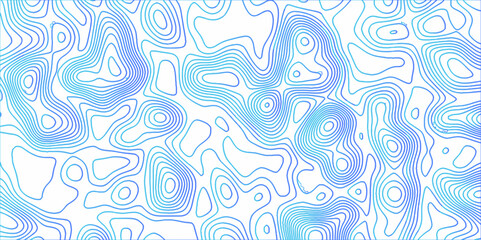 The stylized gradient color abstract topographic map with lines and circles background. Topographic blue linear background for design. 3D colorful Topographic map background concept.
