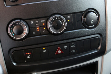 Van cargo climate control. Modern van air conditioner. Modern Van interior.