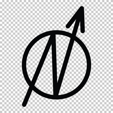 The international squatters' (Squatting) symbol isolated on transparent background. Political symbols and signs series.