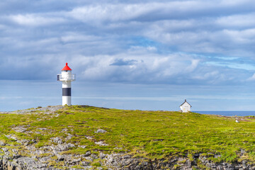 borhella lighthouse in Norway - obrazy, fototapety, plakaty