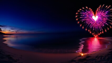 Heart shaped fireworks