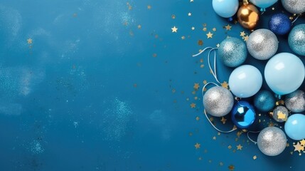 Obraz na płótnie Canvas blue christmas balls