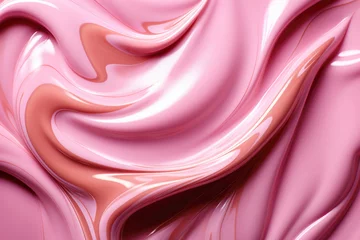 Poster the flowing texture pink nail polishes or liquid lipstick © aninna
