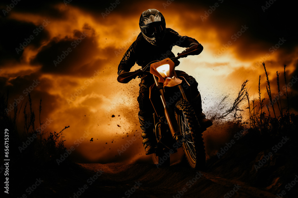 Wall mural Man on dirt bike