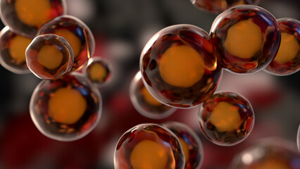 Abstract cells, microscopic macro cell. 3d render illustration - 656717530