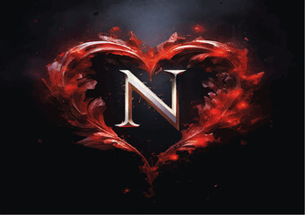 Print,Magnificent design with the letter N visual,Generate Aİ